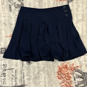 Girls Navy Pleated Skirt